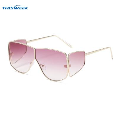 China Oversized Square Sunglasses Plain Edge Steampunk Sunglasses Square Splice Luxury Men Women for sale