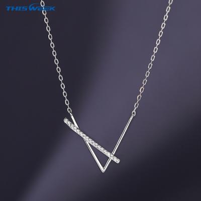 China Wholesale S925 Hiphop Wholesale S925 Silver Simple Geometric Clavicle Chain Ladies Necklace Jewelry for sale