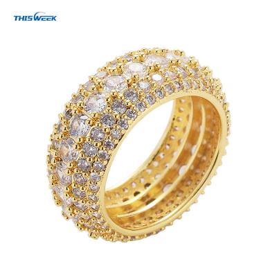 China Special Hot Selling Gold or Silver Hip Hop Diamante Hip Hop Fashionable Men Fully Ring for sale