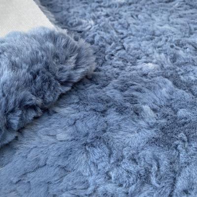 China High Density Dyed Animal Rabbit Fur Fabric 100 Polyester Auto Upholstery Fluffy Dyed Fluffy Fur For Clothing Shoe for sale