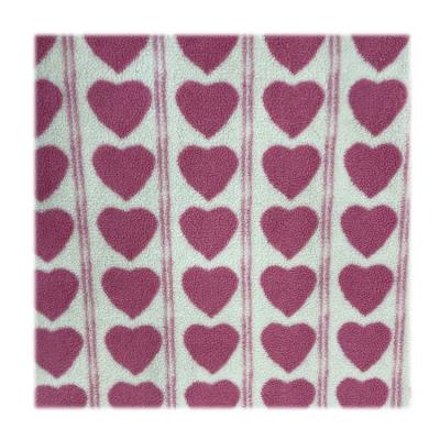 China Wholesale Auto Upholstery Sherpa Fabric Jacquard Fleece Faux Fur Heart Pattern Design For Women Dressing for sale