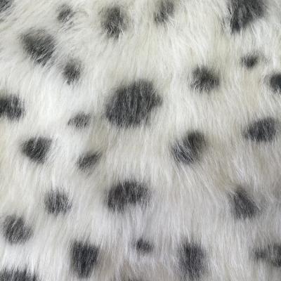 China High quality soft auto upholstery faux wool fur fabric polyester leopard spots printed artificial faux fur for shoe for sale