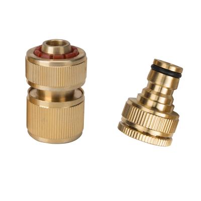 China Factory Garden Hose Pipe Fittings High Quality Brass Fittings Brass Adapter Screw Quick Coupling Connector for sale