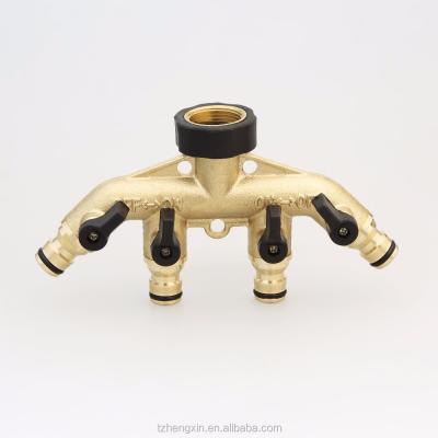 China Brass Metal Garden Water Connector Hose Faucet Manifold for sale