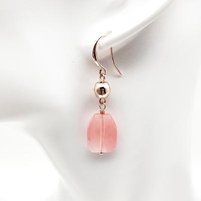 China Low MOQ FASHIONABLE New Arrivals Raw Crystal Earrings Dubai 24k Gold Plated Natural Stone Jewelry Candy Colors Earrings Women 2022 for sale