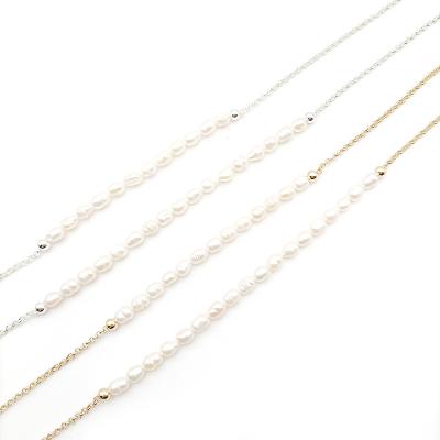 China Double Part Enviromentally Friendly Luxury White Imitation Pearl Clavicle Clavicle Pendant Necklace Double Part INS Gold Filled Link Necklace for sale