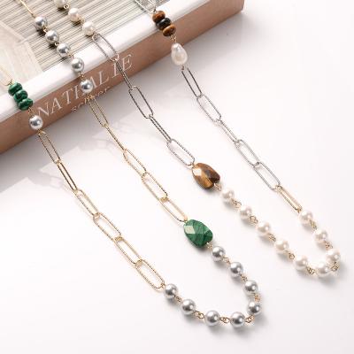 China Fashion Most Popular Fashion Rhinestones Summer Crystal Necklace Pearl Trendy Beaded Necklace Dress Accessory for sale