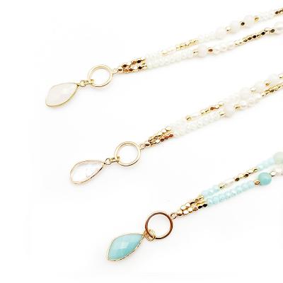 China Environmental Friendly Wholesale unique designs gold female simple wild pearl jewelry natural stone chain bracelet for sale