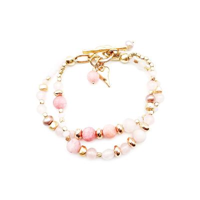 China Double Color Environmental Friendly Modern Freshwater Pearl Copper Alloy Simplicity Oval Handmade Buckle Bracelet for sale