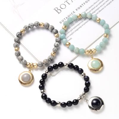 China FASHIONABLE lucky natural stone jade charm moon bangle bracelet accessories fashion women crystal jewelry for sale