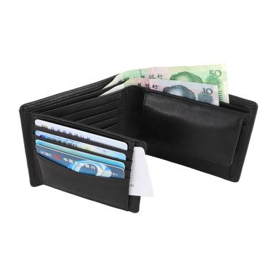 China ISO BSCI Waterproof Wholesale Nappa Wallet Card Holder Zipper Coin Pocket Genuine Leather Wallet For Men Triple Leather Wallet for sale