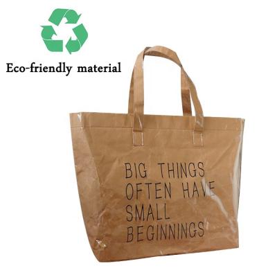 China ISO BSCI Factory Promotion Kraft Paper Handled Reusable Eco-friendly Tote Handbags For Women PVC Tote Bag Shopping Shopping Paper Bags for sale