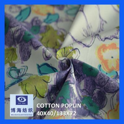 China Antistatic 100% Cotton Poplin Print Fabric Tela Poplin Fabric For Shirts for sale