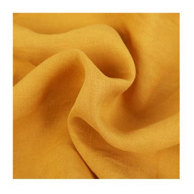 China Viable supplier 100% pure linen plain dyed fabric for dress product custom soft high quality sand wash linen fabric for clothes for sale