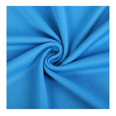 China Hot Selling 100% Memory Polyester Bird's Eye Mesh Fabric For T-shirts Breathable Quick Dry Knit Mesh Fabric For Sports Wear for sale