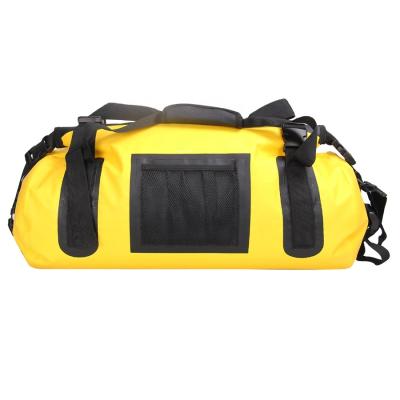 China Outdoor Camping Hiking Custom Logo Water Resistant PVC 20L Outdoor Waterproof Yellow Dry Duffel Bag For Traveling for sale