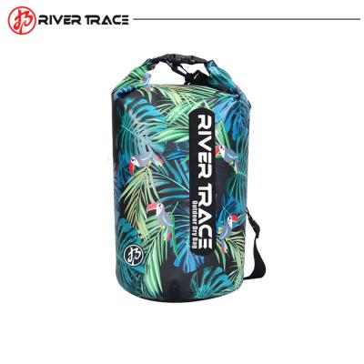 China PVC 20Liter CMYK Full CMYK Rolling Office Outdoor Camping Printing Tarpaulin Dry Bag Waterproof Hike Bag for sale