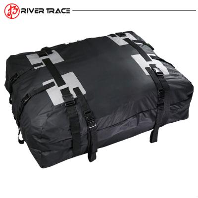 China Luggage Carry Stock Black Car Roof Rack Bag Cargo Carrier Waterproof Car Roof Top Bag For Car for sale