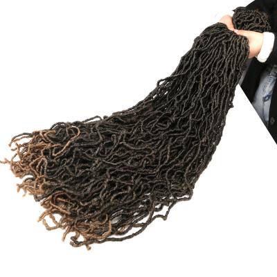 China Low Temperature Fiber NU Locs 36 Inch NU Fuax Locs Crochet Braids Hair Pre-looped Synthetic Hair Crocheted Curly Extended Soft Locs Braiding Hair For Women for sale