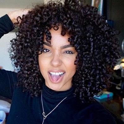 China Wholesale Cheap Afro Kinky Curly Wigs Short Curly Synthetic Hair Short Hair Wig Price Curly Curly Wigs With Bangs Fiber for sale