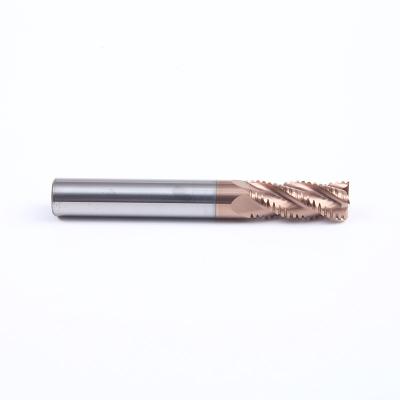 China CNC Process HRC55 Carbide 4 Flute Roughing End Mill For Workpiece Flute Chips, Side Chips, Rough Machining for sale