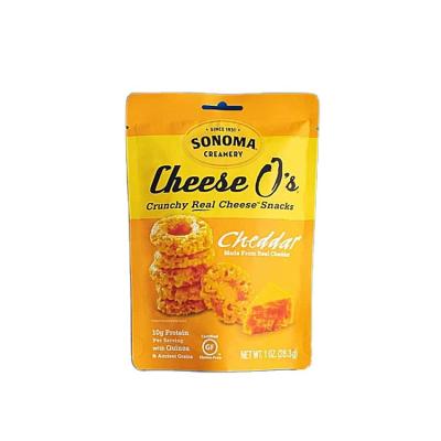 China 1oz Disposable Eco Friendly Heat Seal Mylar Cheese Crisps Plastic Crunchy Snack Stand Up Packaging Bag for sale