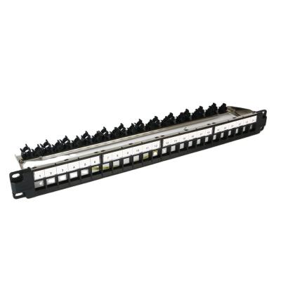 China Network Cabling System Hot Sale 1U Network FTP 24 Left Blank Patch Panel RJ45 Cat6 for sale