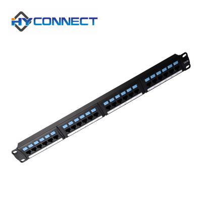 China Network cabling system 1U network information UTP cat5e patch panel 24 port for sale