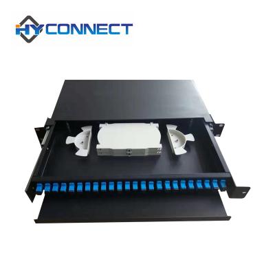 China Sliding Drawer Fiber Optic Patch Panel 24 Port Simplex And Duplex for sale