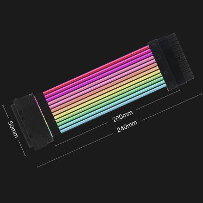 China Asynchronous 24P Extension Cable Motherboard Graphics Card COMPUTER Array Power Supply Colorful Neon Line Stripped for sale