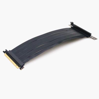 China Desktop High Speed ​​Card PCI Express Riser PCI-E 3.0 x 16 Riser Card Supplement Flex Ribbon Extension Cable 90 Degree for sale