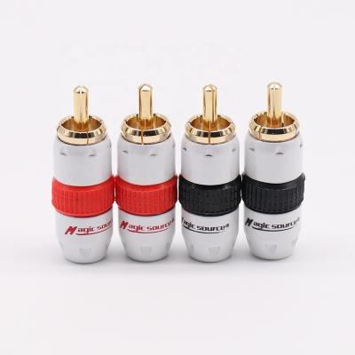 China audio & Video RCA Connector Stereo Plug With Solderless Audio Gold Plated Adapter For Repair Speaker Cables (4-Pack) for sale