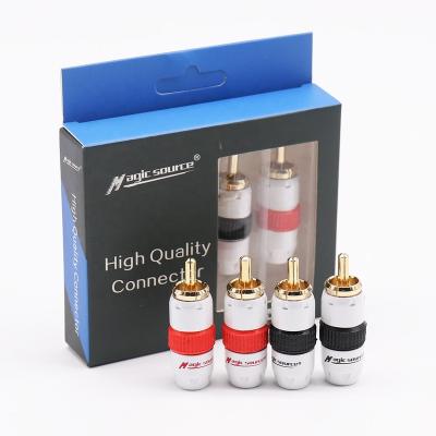 China audio & Gold Audio Video Solder Plug RCA Video Cable Connector (4 pcs) for sale