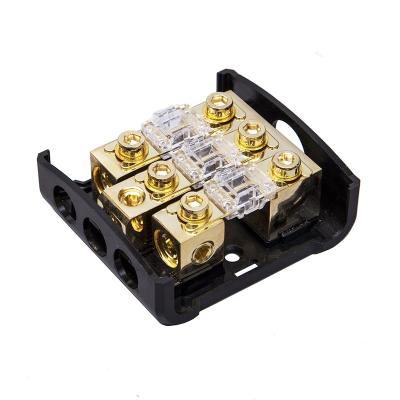 China Automobile / Boat / Cars Copper 0/4 Gauge to 4/8 Gauge 60 ANL Mini 3 Amp Way Fuse Holder Distribution Plate for sale