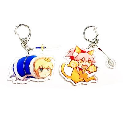 China Custom cute plastic maker design print clearly charming acrylic keychains for sale