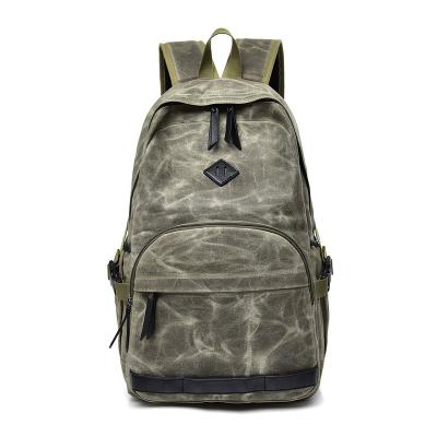 China Customized Leisure Students School Rucksack Business Laptop Backpack Waxed Canvas Backpack for sale