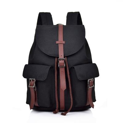 China Custom design laptop bagpack classic canvas leather travel backpack school backpack for sale