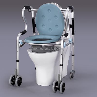 China Double-flow Walker Toilet Frame with wheels for sale