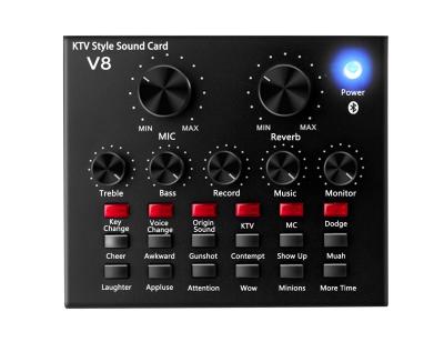 China Good Sound Cheap High Quality Popular V8 Sound Card Studio V8 Recording Device For KTV Live Streaming for sale