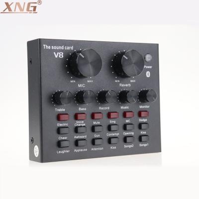 China Cheap price with high quality hot cheap price BT sound card V8 audio recording studio connect V8 sound card for sale