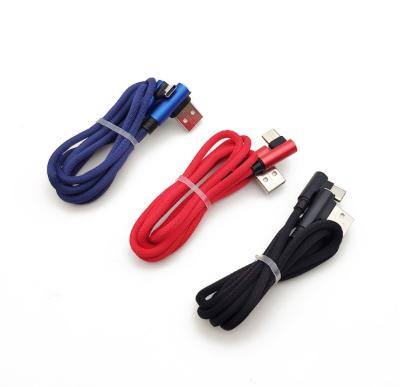 China MP3/MP4 Player Factory Direct Selling Cotton Braided Data Cable Right Angle Fast Charging Micro Usb For Mobile Phone for sale