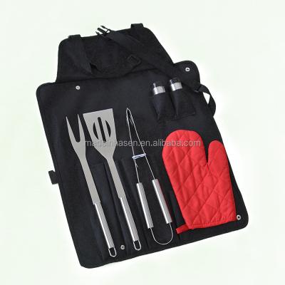 China Easily Cleaned Romanticist BBQ Grill Tool Kit With 6Pcs Barbecue Accessories for sale