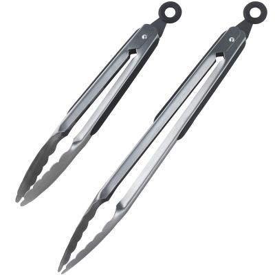 China Sustainable Stainless Steel Kitchen Cooking Tongs Set of 2, 9