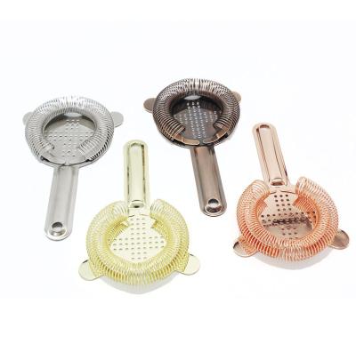 China Sustainable Stainless Steel Cocktail Strainer , Ice Tea Strainer Filter Bar Drink Strainer With Multiple Color for sale