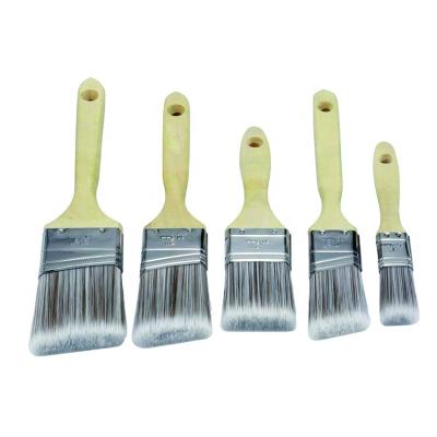 China Paint 5 Sizes Angle Paint Brush With Metal Wood Handle Tapered Ferrule For Home Decoration for sale