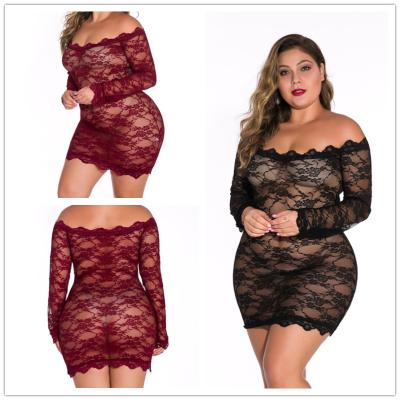 China Huanduo Sheer Mesh Lingerie Long Size Bed Liners Bodystocking Sexy Babydoll Lingerie See Through Plus Size for sale