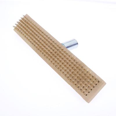 China Easily Cleaned 2022 New Products Long Handle Copper Plated Steel Wire Floor Brush Industrial Brush For Carpet for sale