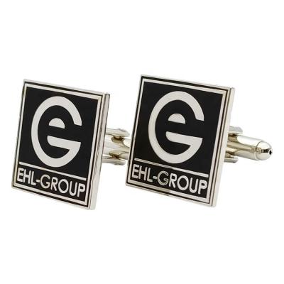 China Custom Men's Europe Logo Shirt Cufflinks Metal Baking Finish Group Apparel Ornaments Cuff Links for sale