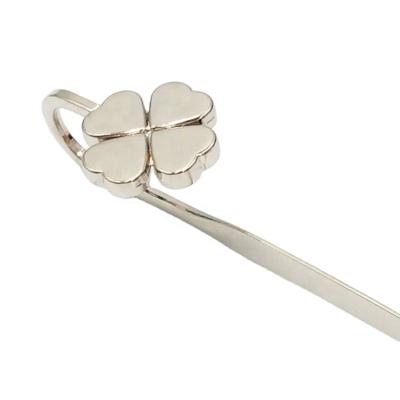 China Europe Manufacturers Metal Novelty Four Leaf Clover Blank Bookmark for sale