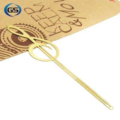 China Europe Business Gifts Metal Gold Etching Musical Note Shape Bookmark For Gifts for sale